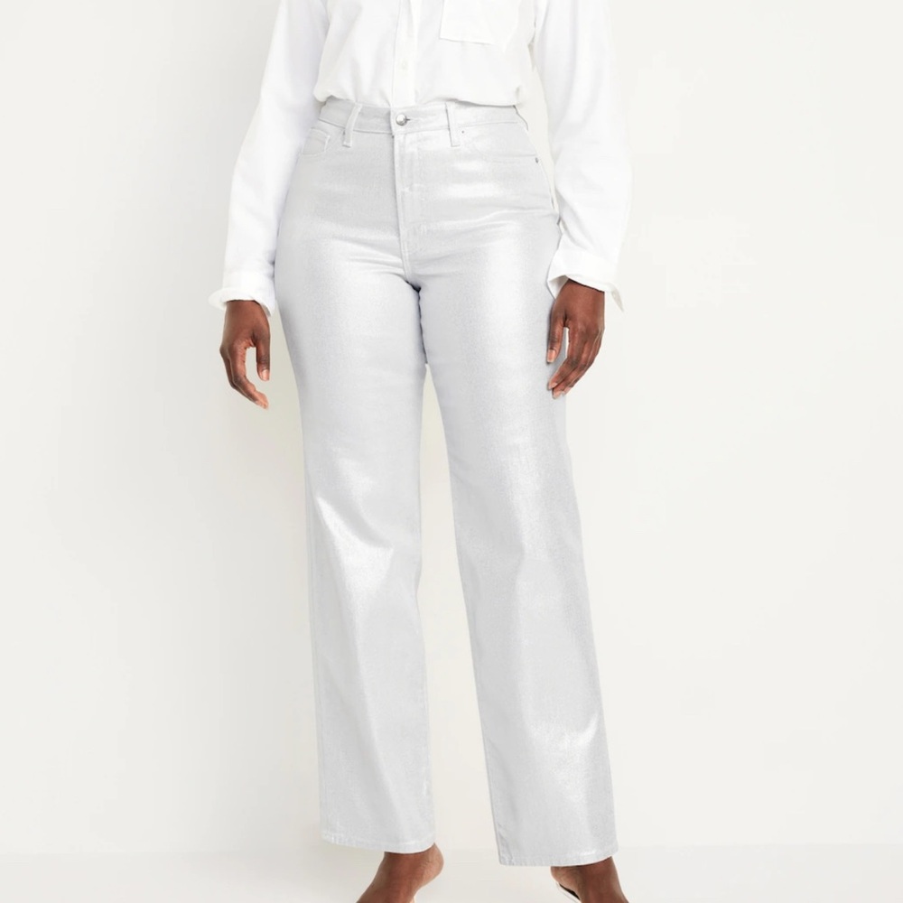 🔴 🎀 Host Pick 🎀 High-Waisted Silver Shine OG Loose Jeans - Picture 3 of 5